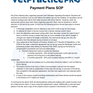Payment Plans SOP