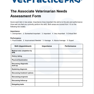 The Associate Veterinarian Needs Assessment Form