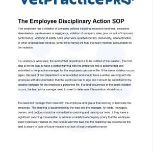 The Employee Disciplinary Action SOP