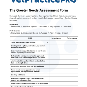 The Greeter Needs Assessment Form