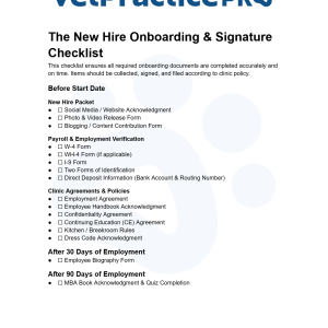 The New Hire Onboarding & Signature Checklist