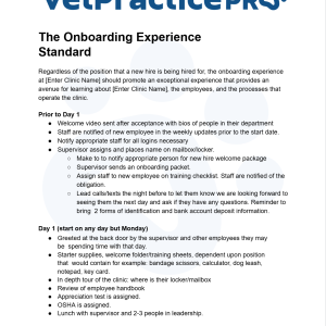 The Onboarding Experience Standard