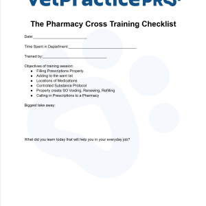 The Pharmacy Cross Training Checklist