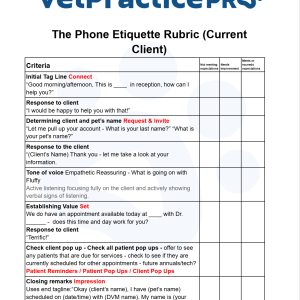 The Phone Etiquette Rubric (Current Client)