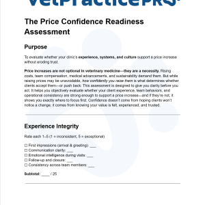The Price Confidence Readiness Assessment