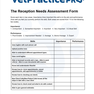 The Reception Needs Assessment Form