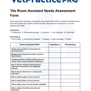 The Room Assistant Needs Assessment Form