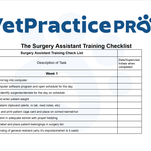 The Surgery Assistant Training Checklist