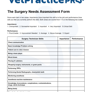 The Surgery Needs Assessment Form