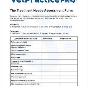 The Treatment Needs Assessment Form
