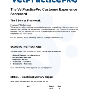 The VetPracticePro Customer Experience Scorecard