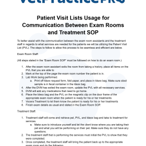 Patient Visit Lists (PVL) SOP