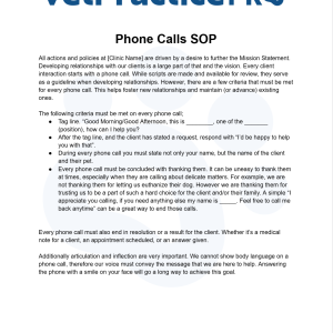 Phone Calls SOP